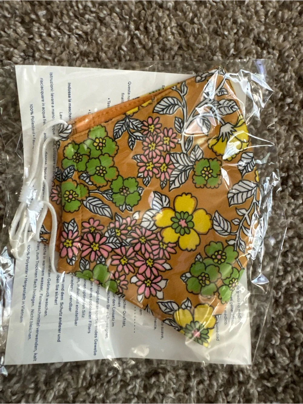 Tory Burch Floral Face Mask Set - Yellow, Black, Light Blue